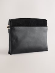 黑色 - Leather Lock Cross-Body Bag - 圖片 2，共 5