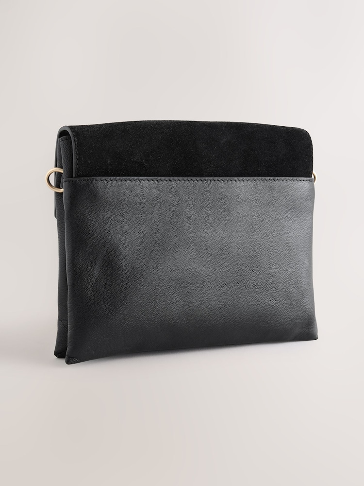 黑色 - Leather Lock Cross-Body Bag - 圖片 2，共 5