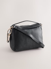 Black Suede Charm Hand Held Bag - Image 1 of 5