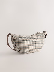 Chocolate Brown Check Sling Bag - Image 2 of 5