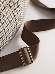 Chocolate Brown Check Sling Bag - Image 4 of 5