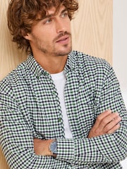 Cotton Traders Check Green Signature Long Sleeve Oxford Shirt - Image 3 of 3