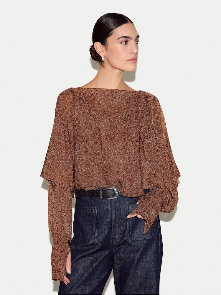 Jigsaw Metallic Poncho - Image 1 of 6