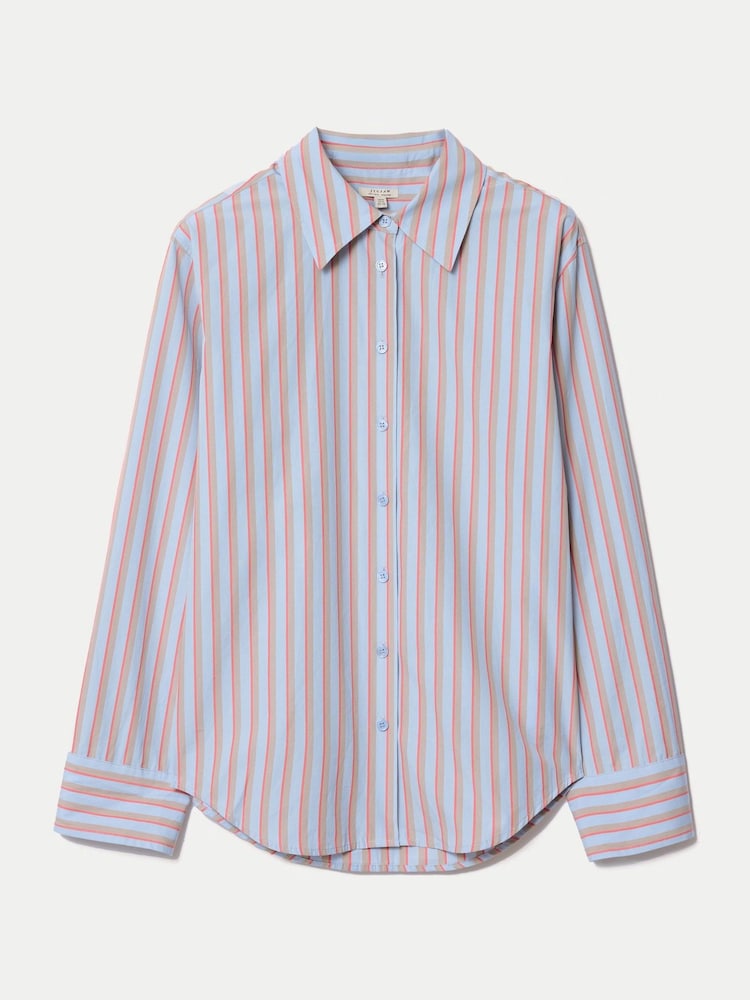 Jigsaw Blue Cotton Stripe Shirt - Image 4 of 4 Jigsaw Blue Cotton Stripe Shirt - Image 4 of 4
