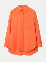 Jigsaw Orange Cotton Voile Relaxed Shirt - Image 4 of 4