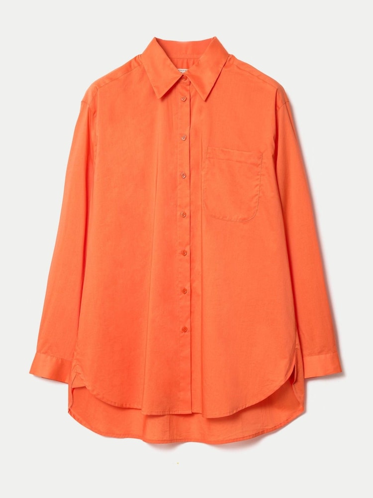 Jigsaw Orange Cotton Voile Relaxed Shirt - Image 4 of 4 Jigsaw Orange Cotton Voile Relaxed Shirt - Image 4 of 4