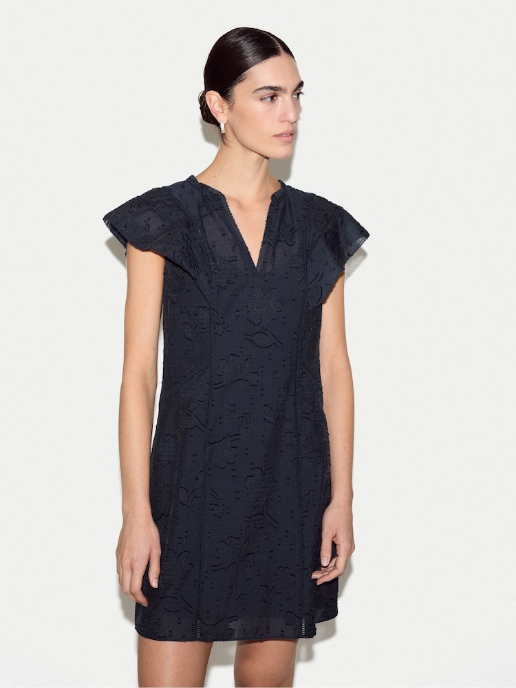 Jigsaw Blue Floral Jacquard Mini Dress - Image 1 of 5 Jigsaw Blue Floral Jacquard Mini Dress - Image 1 of 5