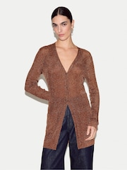 Jigsaw Metallic Long Metallic Cardigan - Image 1 of 4