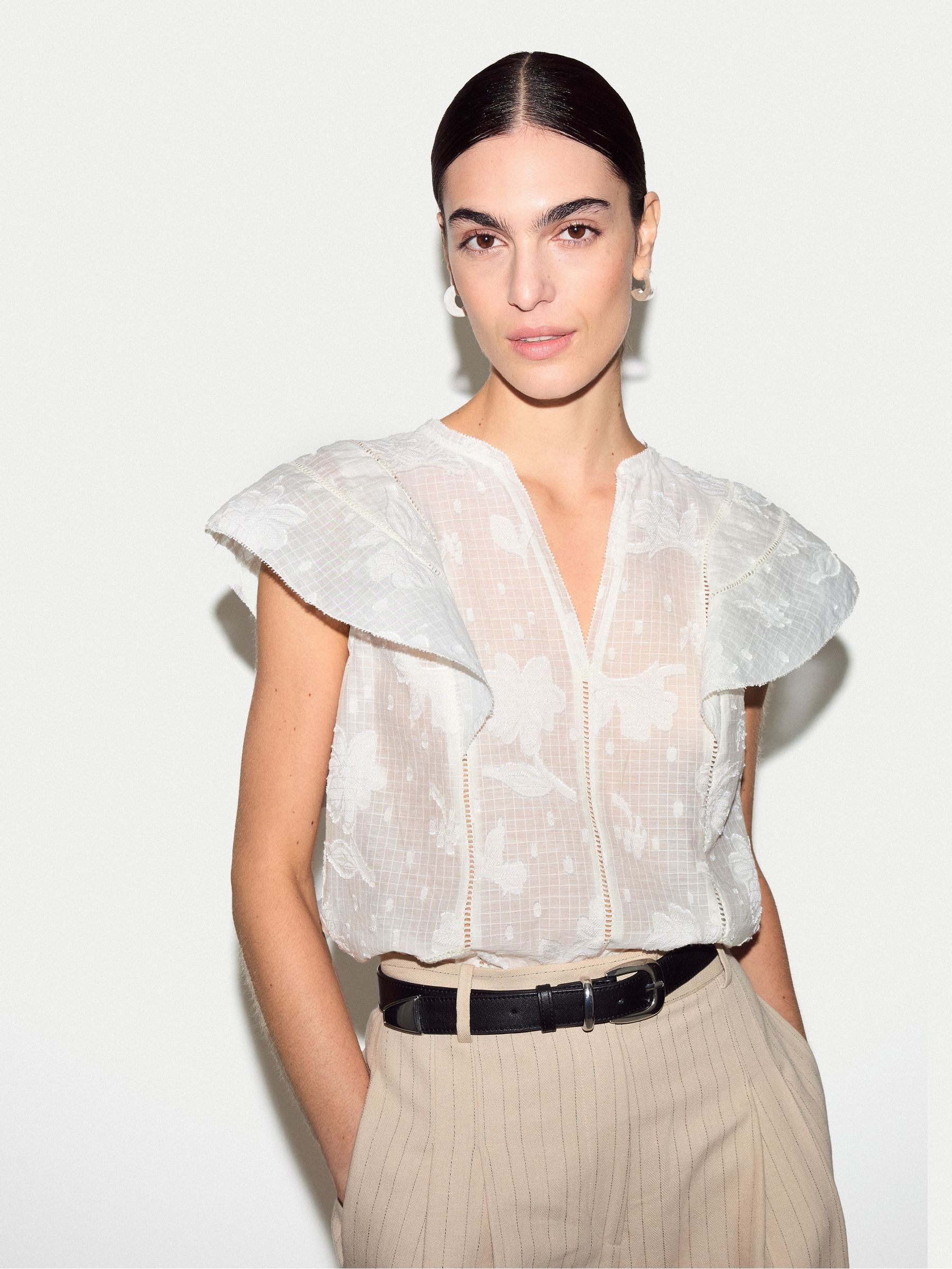 Buy Jigsaw White Floral Jacquard Top from Next USA
