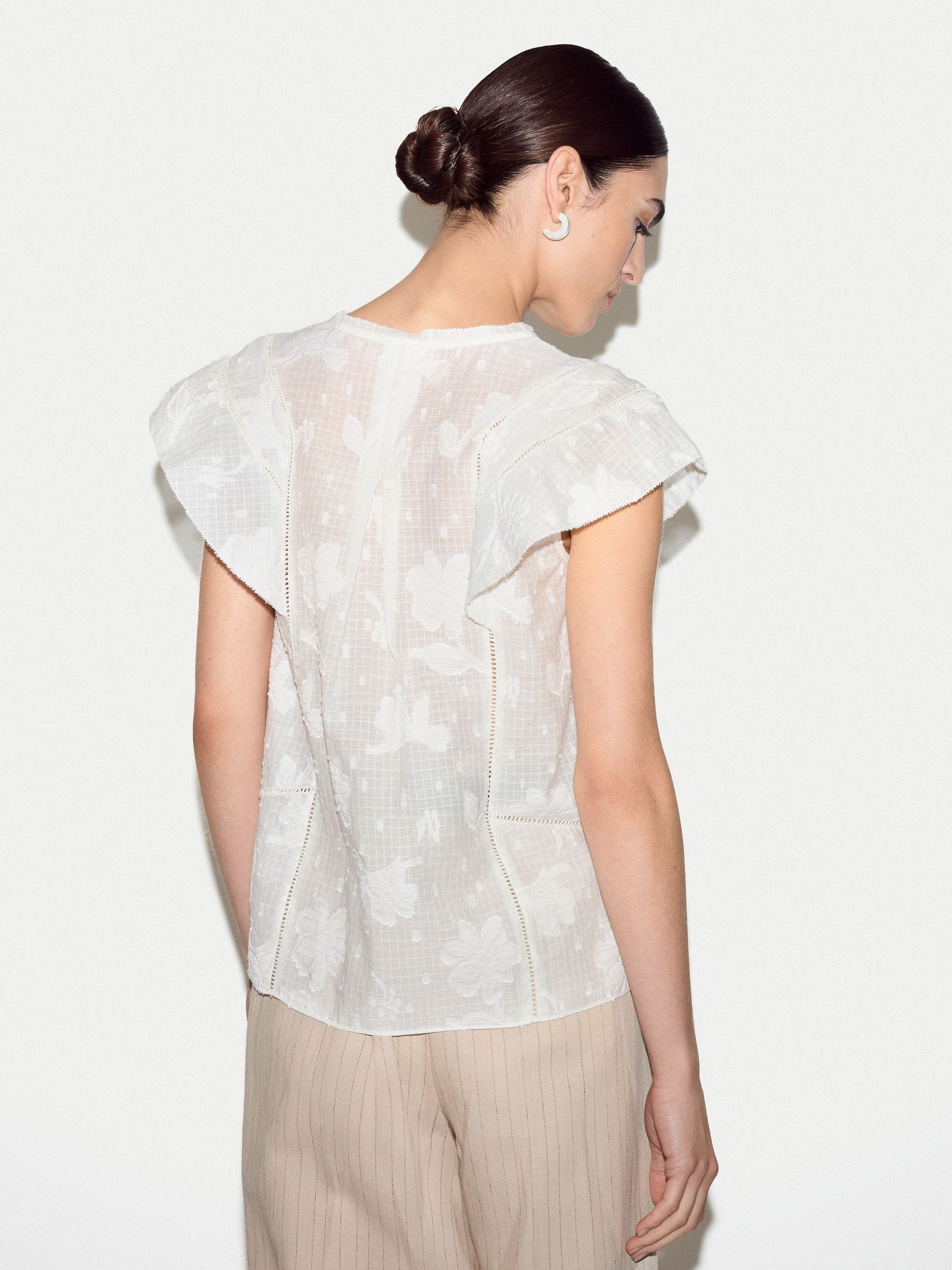 Buy Jigsaw White Floral Jacquard Top from Next USA