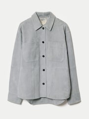 Jigsaw Blue Suede Button Up Jacket - Image 6 of 6