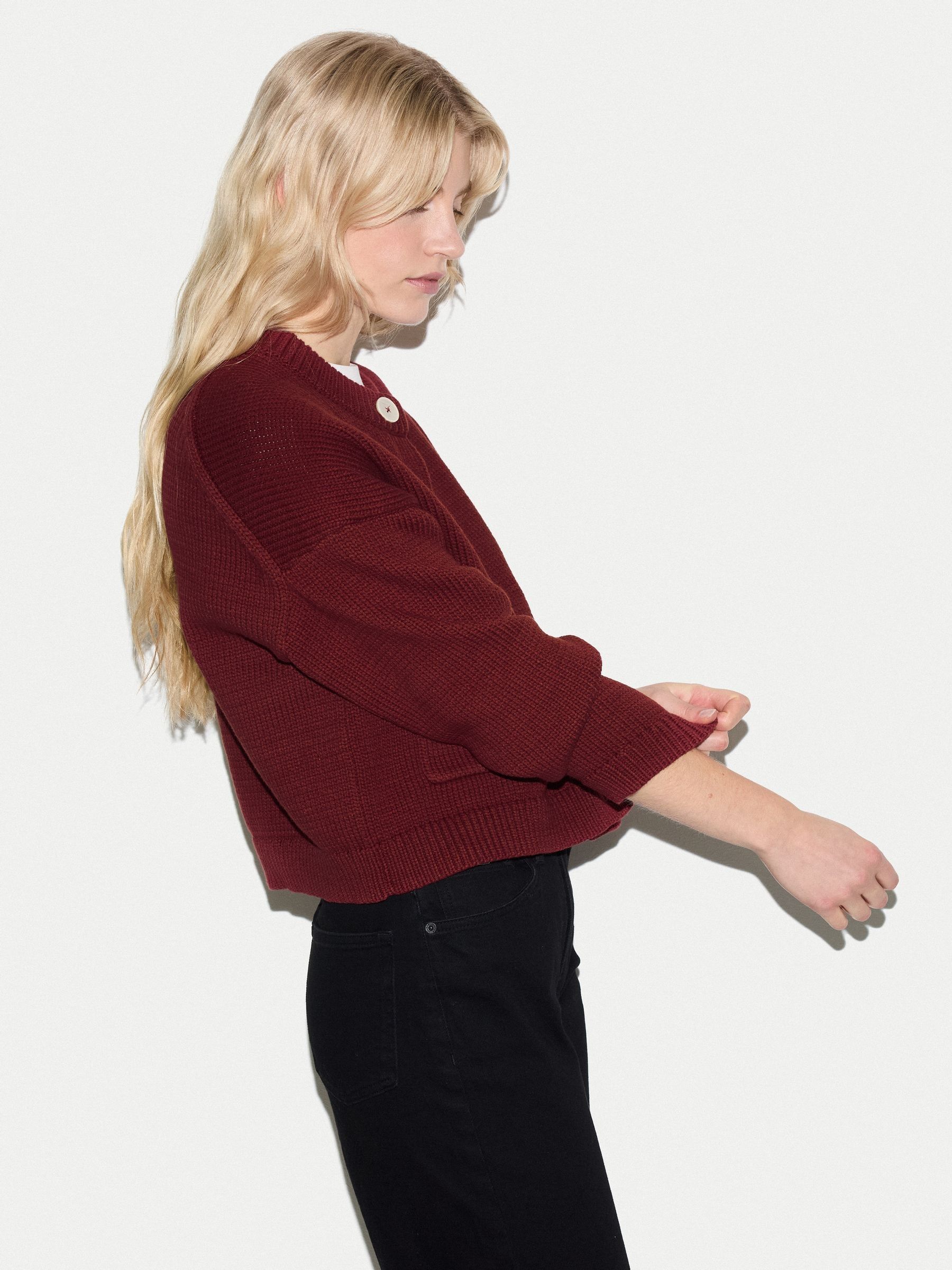 Buy Jigsaw Red Chunky Cotton Cardigan from Next USA