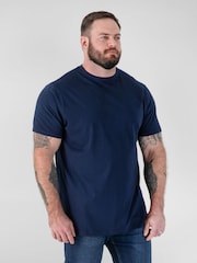 D555 Navy Blue Combed Cotton Crew Neck T-Shirt 5 Pack - Image 6 of 11
