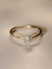The Diamond Store Gold The Fleur Halo 0.30ct H/SI Round Cut Lab Diamond Ring in 18K Gold Vermeil - Image 5 of 8
