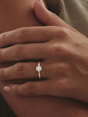 The Diamond Store Gold The Fleur Halo 0.30ct H/SI Round Cut Lab Diamond Ring in 18K Gold Vermeil - Image 7 of 8