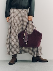 Burgundy Red Cord Charm Shoulder Bag - Image 2 of 9