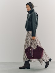 Burgundy Red Cord Charm Shoulder Bag - Image 3 of 9