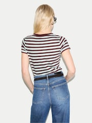 Jigsaw Green Cotton Slub Stripe Baby T-Shirt - Image 3 of 5