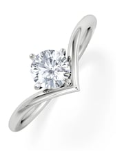 The Diamond Store White Vela 0.50ct Round Cut Lab Diamond Solitaire Engagement Ring in Platinum - Image 1 of 7