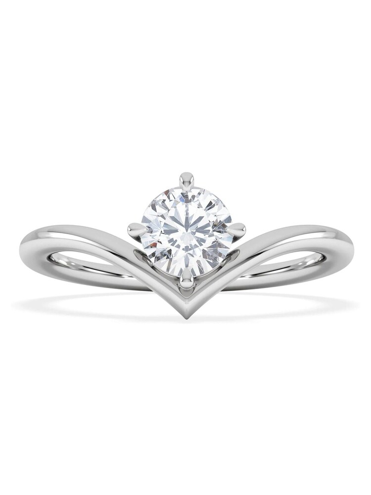 The Diamond Store White Vela 0.50ct Round Cut Lab Diamond Solitaire Engagement Ring in Platinum - Image 2 of 7