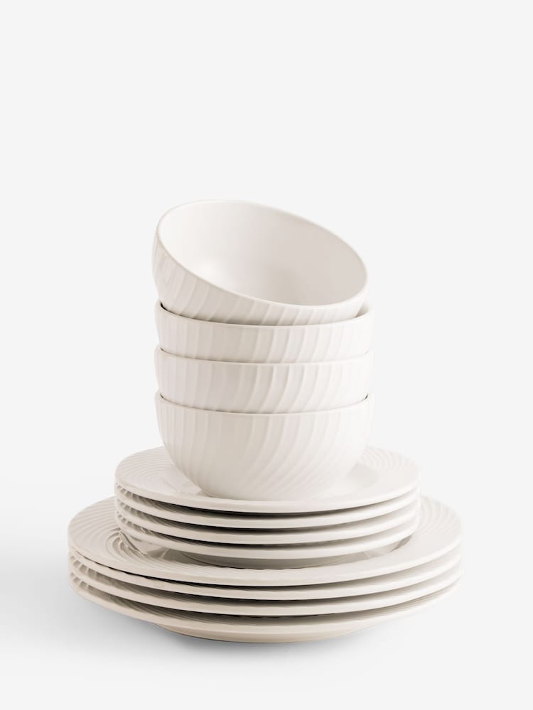 12 Piece White Lydford Dinner Set - Image 1 of 5 12 Piece White Lydford Dinner Set - Image 1 of 5