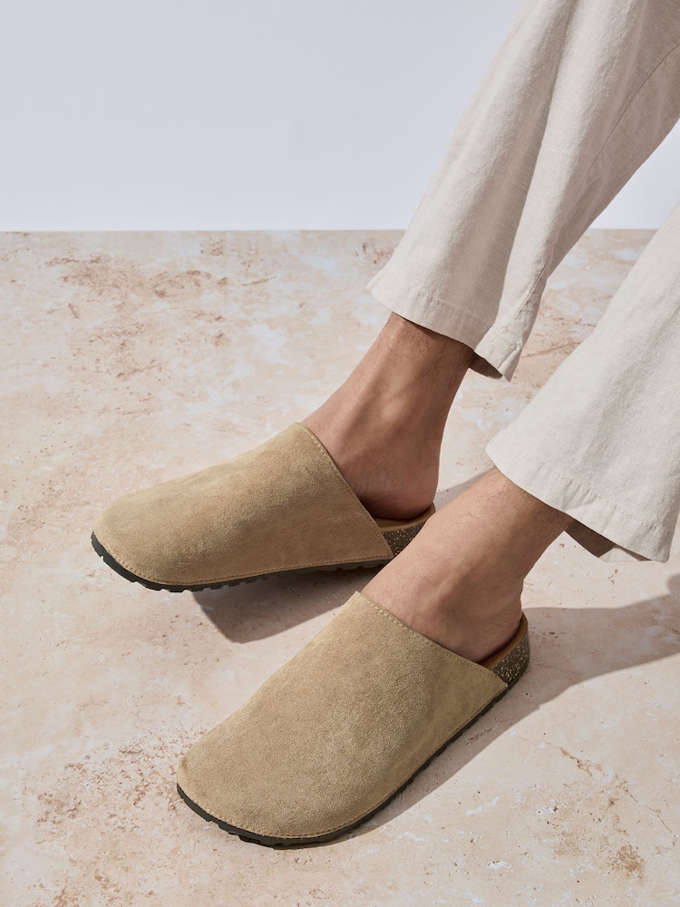 Totes Brown Mens Microsuede Clogs - Image 1 of 5