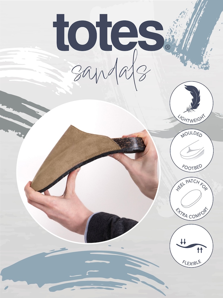 Totes Brown Mens Microsuede Clogs - Image 5 of 5