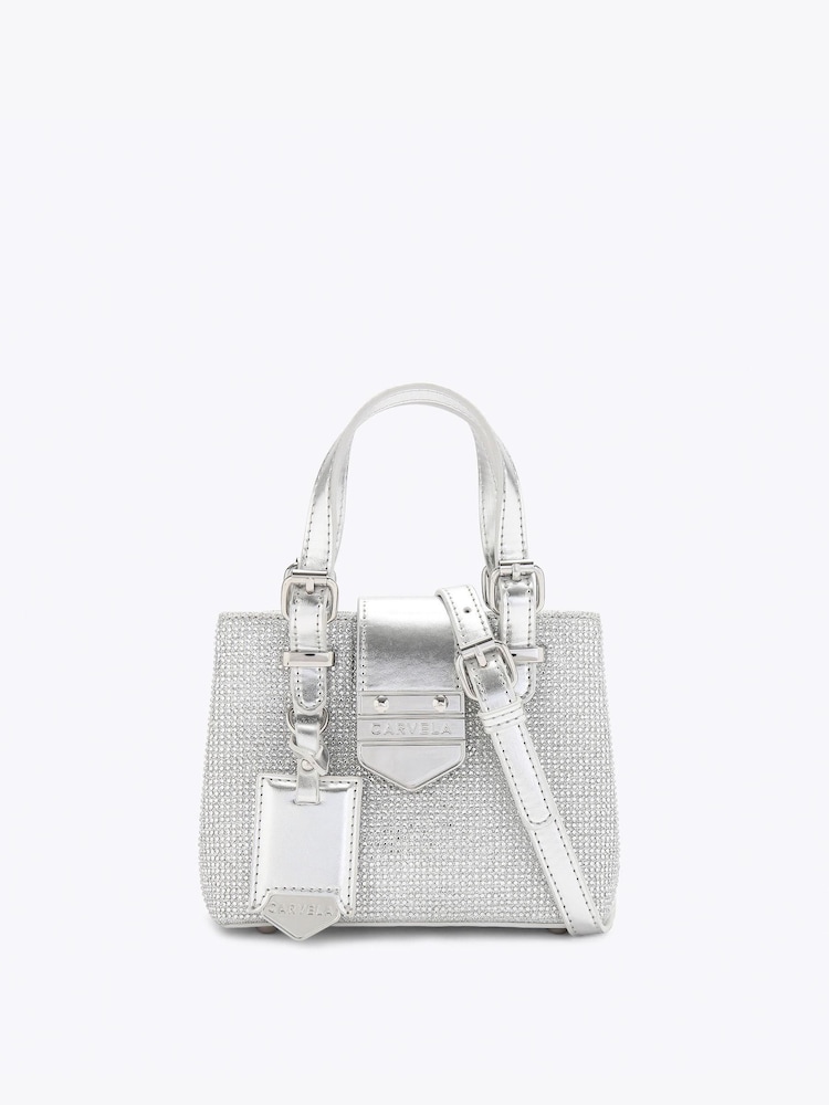 Carvela Silver Maria Disco Micro Bag - Image 1 of 4