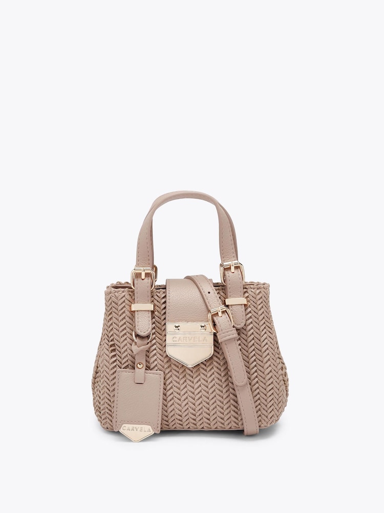 Carvela Brown Maria Micro Weave Bag - Image 1 of 4 Carvela Brown Maria Micro Weave Bag - Image 1 of 4