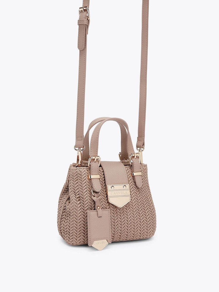 Carvela Brown Maria Micro Weave Bag - Image 5 of 5