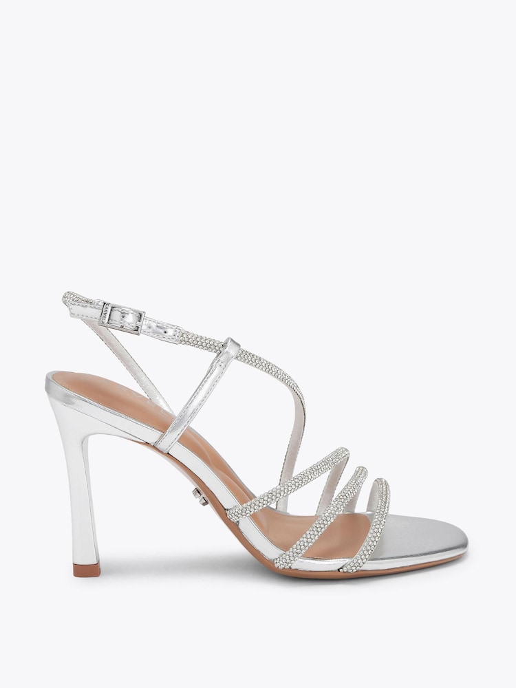 Carvela Silver Wide Fit Paparazza Jewel Heels - Image 2 of 5 Carvela Silver Wide Fit Paparazza Jewel Heels - Image 2 of 5