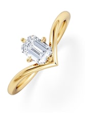 The Diamond Store White Vela 0.50ct Emerald Cut Lab Diamond Solitaire Engagement Ring in 18K Yellow Gold - Image 1 of 8