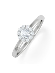 The Diamond Store Silver The Fleur Halo 0.30ct H/SI Round Cut Lab Diamond Ring in Silver - Image 1 of 6