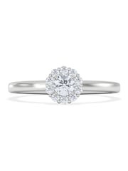 The Diamond Store Silver The Fleur Halo 0.30ct H/SI Round Cut Lab Diamond Ring in Silver - Image 2 of 6