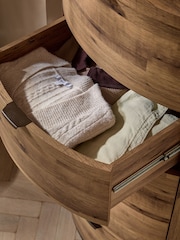 Dark Natural Bronx Oak Effect Round Chest of Drawers - Image 5 of 9