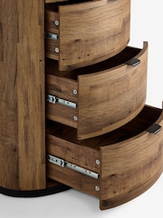 Dark Natural Bronx Oak Effect Round Chest of Drawers - Image 9 of 9