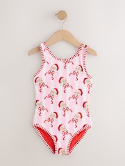Papá Noel rosa/rojo - Bañador de cuello redondo (3 meses a 16 años) - Imagen 5 de 8
