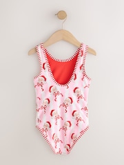 Papá Noel rosa/rojo - Bañador de cuello redondo (3 meses a 16 años) - Imagen 6 de 8