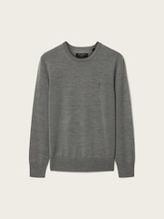 AllSaints Grey Mode Merino Crew Neck Jumper - Image 6 of 6