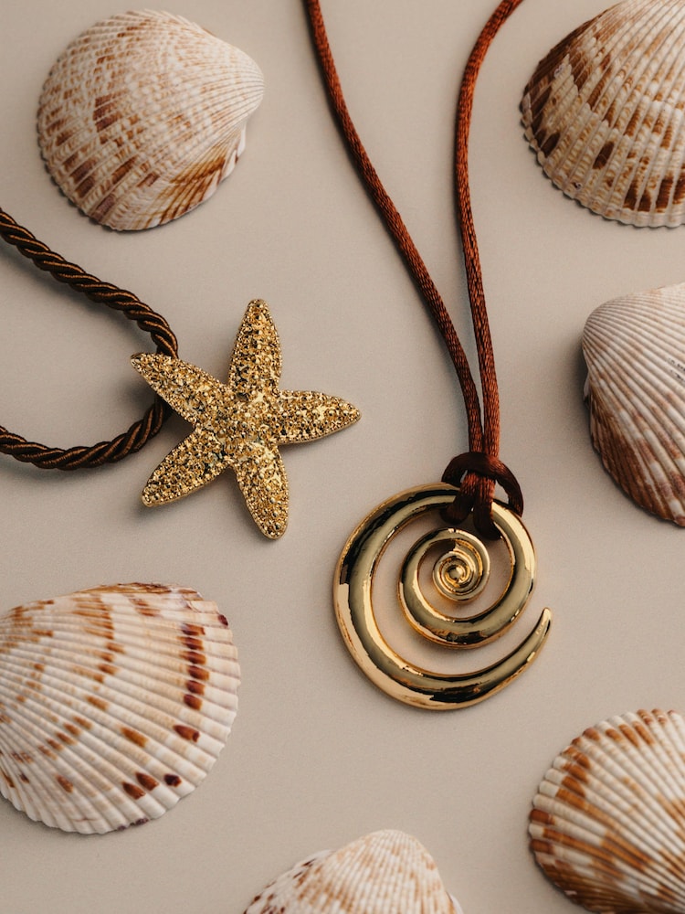 Orelia London Gold Tone Statement Spiral Cord Adjustable Necklace - Image 4 of 4
