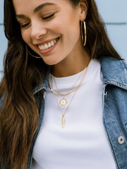 Orelia London Gold Tone Textured Fish Charm Necklace - Image 1 of 5