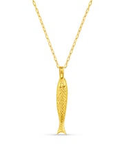 Orelia London Gold Tone Textured Fish Charm Necklace - Image 4 of 5