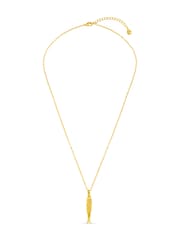Orelia London Gold Tone Textured Fish Charm Necklace - Image 5 of 5