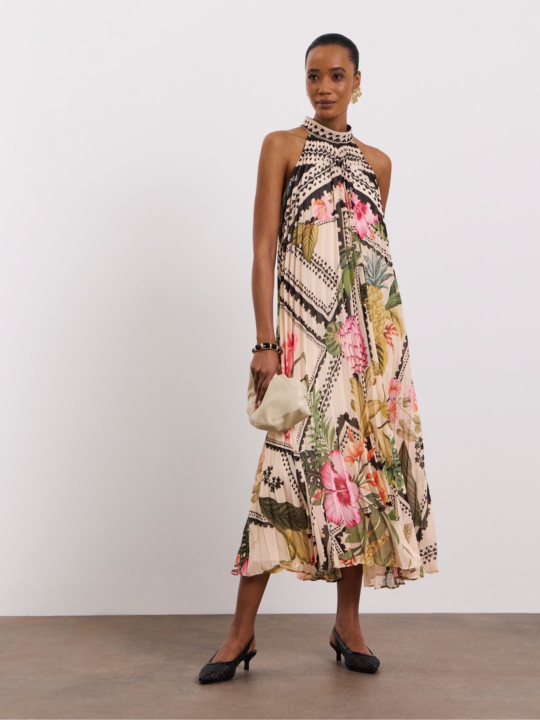 Buy Joanna Hope Black Pleated Trapeze Maxi Dress from Next USA