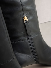 Μαύρο - Forever Comfort® Leather Chisel Over the Knee Boots - Εικόνα 11 από 12
