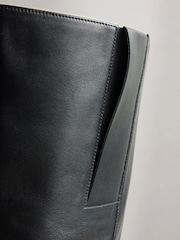 Μαύρο - Forever Comfort® Leather Chisel Over the Knee Boots - Εικόνα 12 από 12