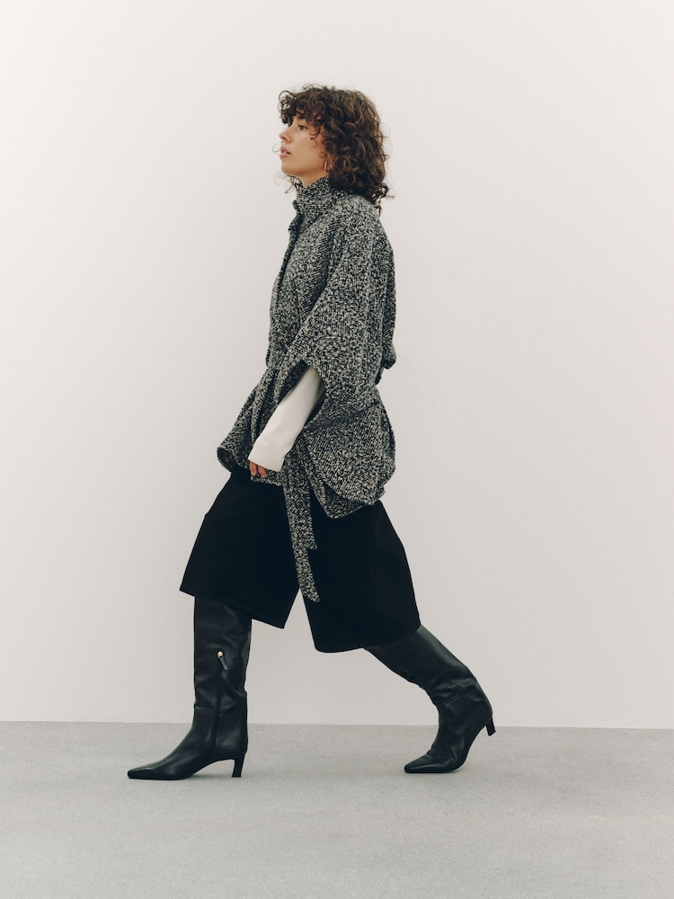 Μαύρο - Forever Comfort® Leather Chisel Over the Knee Boots - Εικόνα 2 από 12