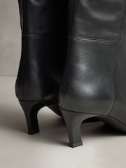 Μαύρο - Forever Comfort® Leather Chisel Over the Knee Boots - Εικόνα 9 από 12