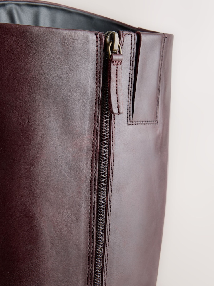Burgundy Red Forever Comfort® Leather Heritage Knee High Rider Boots - Image 5 of 5 Burgundy Red Forever Comfort® Leather Heritage Knee High Rider Boots - Image 5 of 5