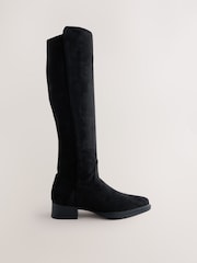 Czarny - Forever Comfort® Chisel Toe Knee High Sock Boots - Obraz 1 z 5